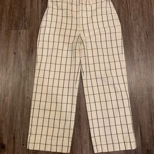 Madewell Plaid Wide Leg Cropped Jeans